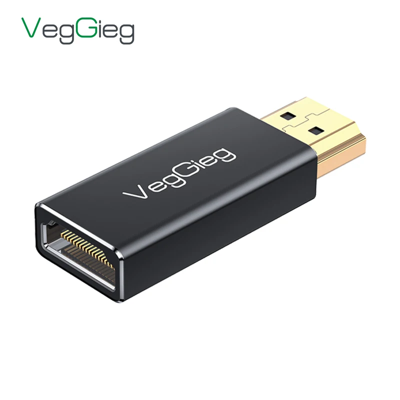 Veggieg Hot Selling Dp To Hdmi Adapter 4k Male To Female Converter Head For hdtv Display Port