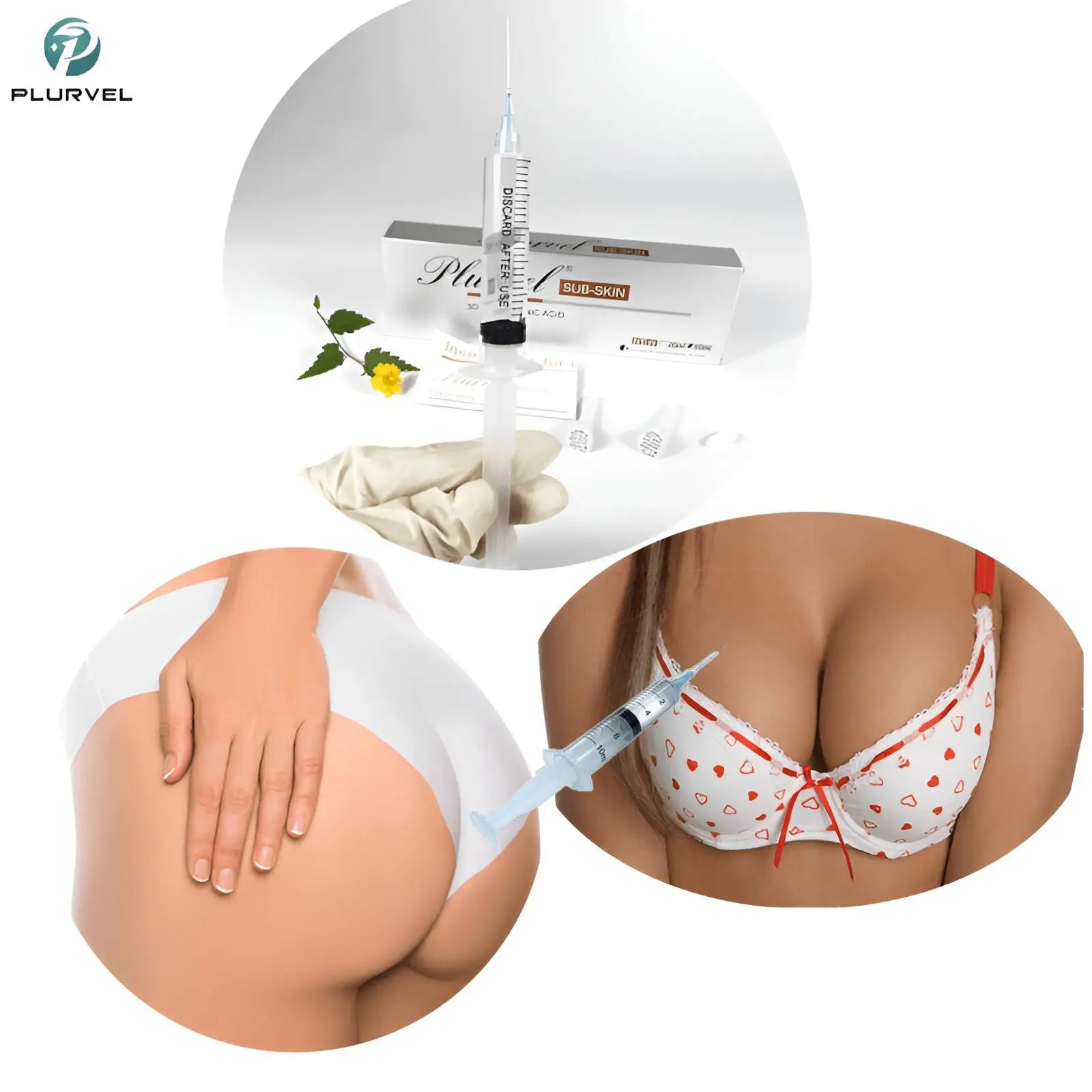 Plurvel Ce Approved Dermal Filler Injection For Body Buttock Enlargement Ha Filler Hyaluronic Acid Breast Enhancement