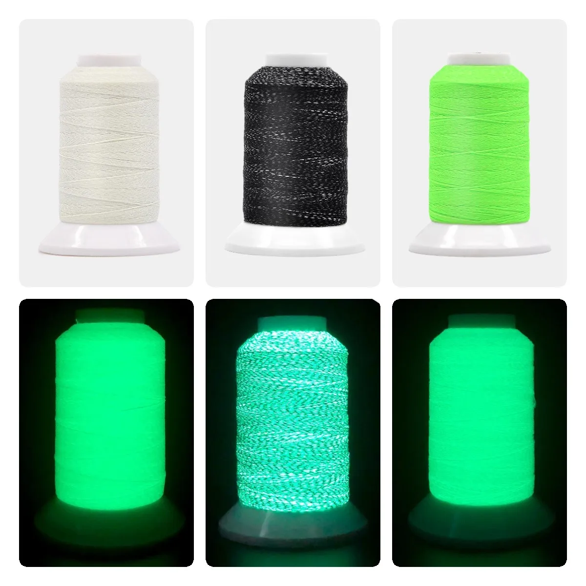 Factory wholesale Glow in the dark embroidery thread Super bright luminous thread glow in the dark sewing thread