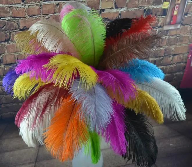 Hot sale Multi sizes 15-80cm carnival festival White Ostrich feather centerpiece for Wedding and party Decoration