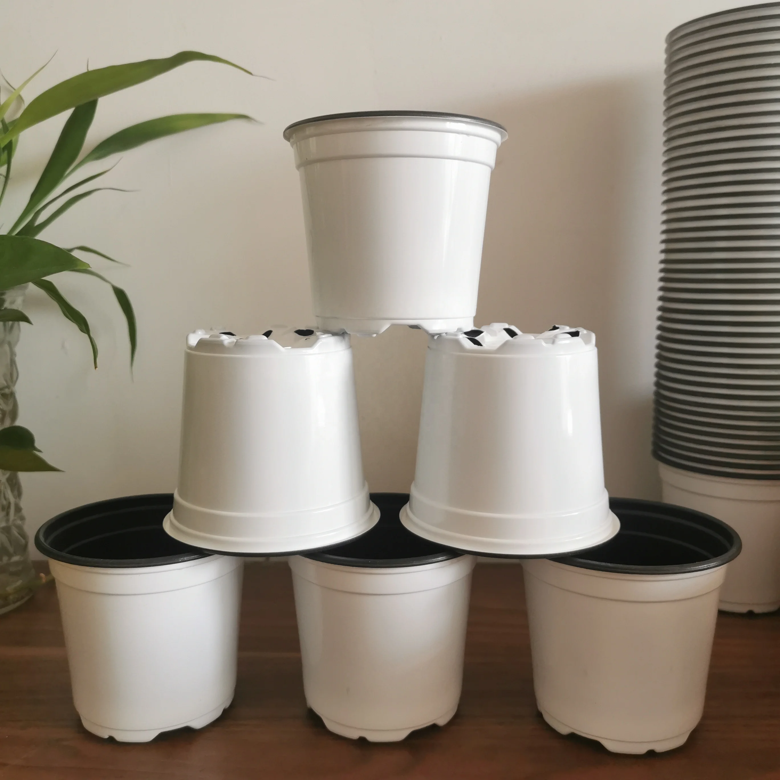 Rourke Flexible Plant Nursery Pots Seed Starting Pot Plastic Plant Container for Succulents Seedlings Transplant Garden Supplies