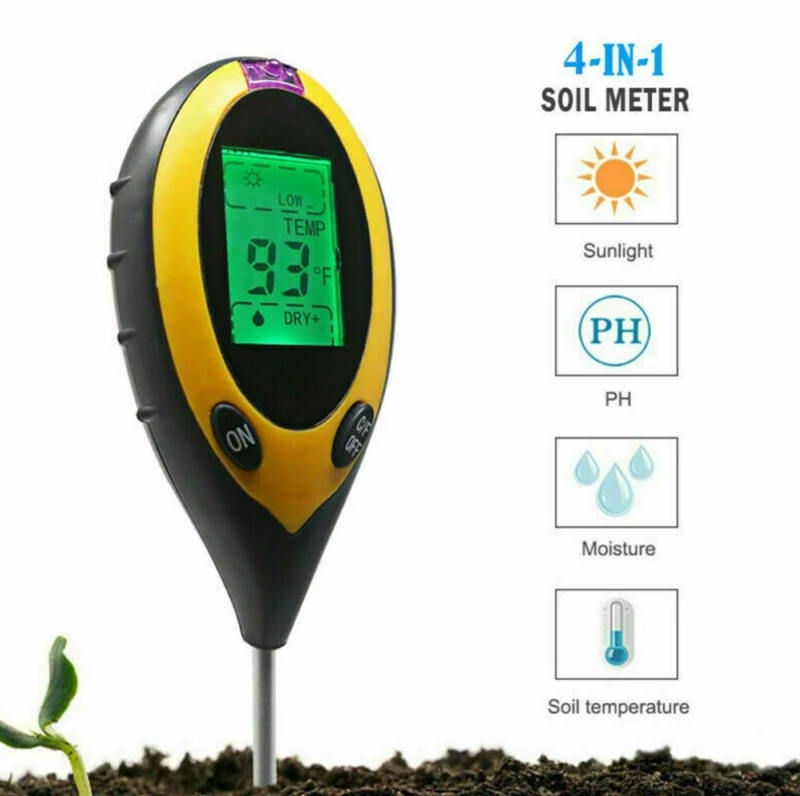 4 in 1 Digital Soil tester pH Moisture Temperature and Light Meter for flowerpot soil garden plantation Soil analyzer