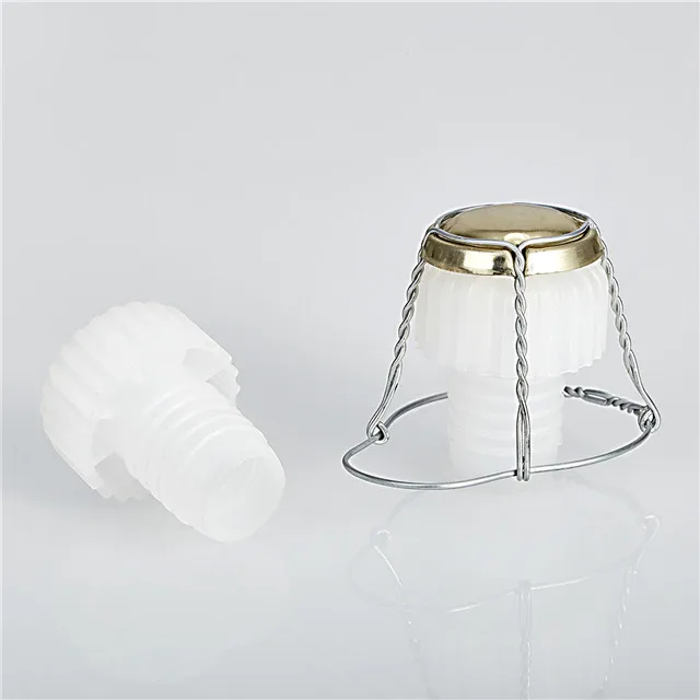 high quality plastic champagne bottle stopper with wire cage for sale