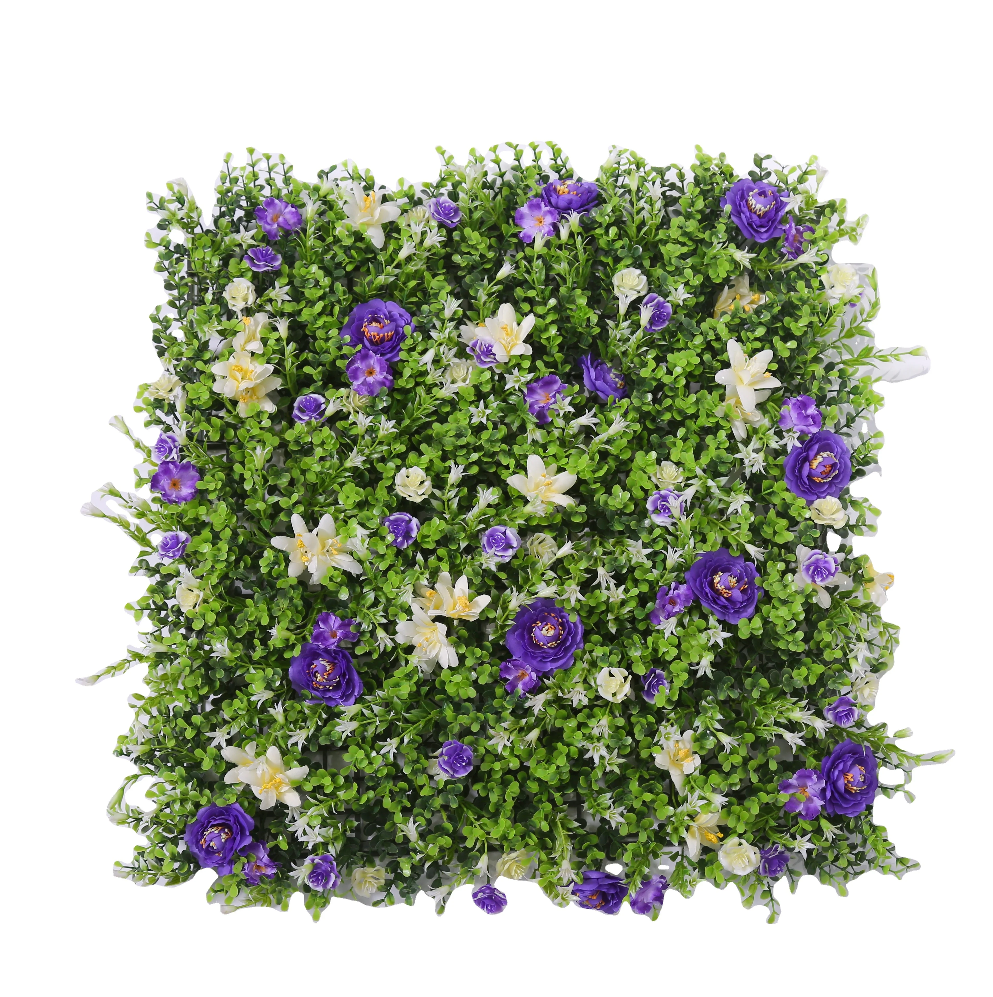 Outdoor Artificial Grass Wall Backdrop Panel Plastic Artificial Foliage Wall Green Wall for Garden or Lawn Artificial Flower