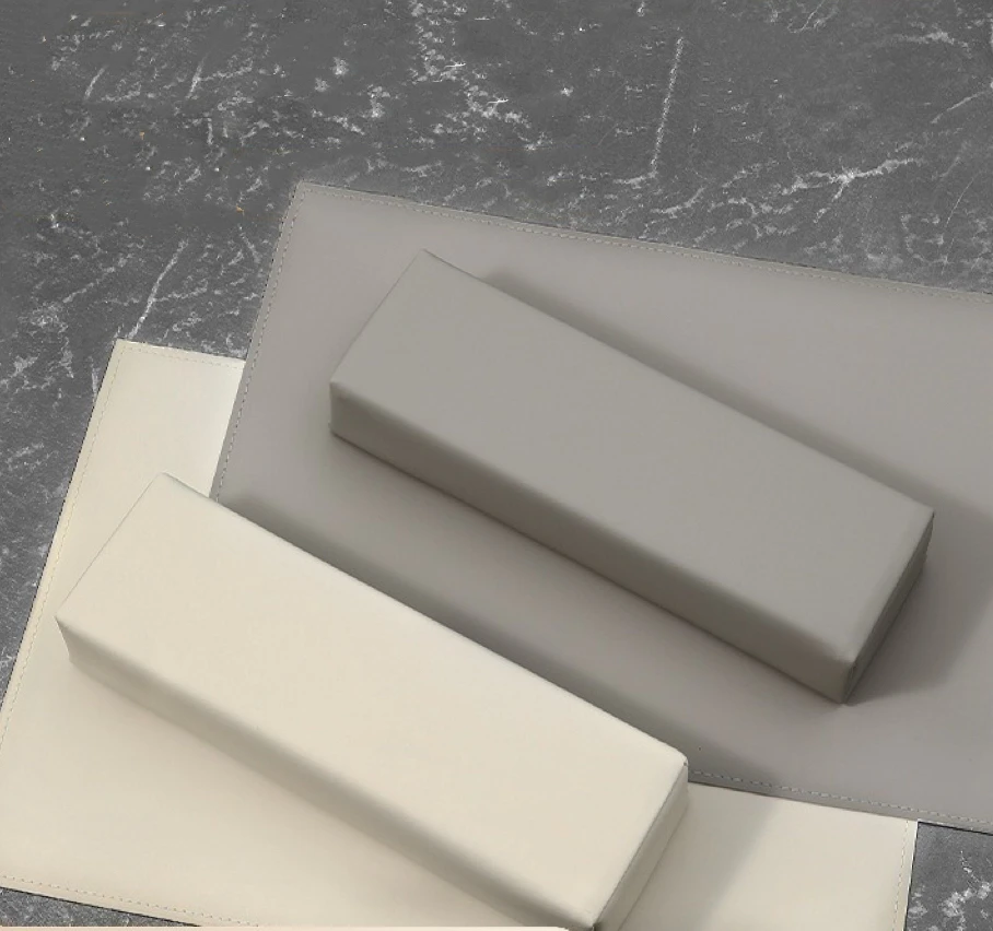 Cream Nail Hand Pillow Hand Cushion Set Dust and Stain Proof Leather Table Cushion Tool for Nail Shop