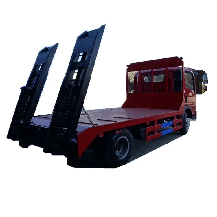 HOWO 5 ton   Flat-bed truck used for load excavator/ 5 ton excavator flat-bed truck
