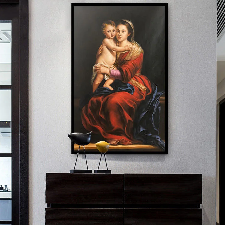 Living Room Decorative Morden Canvas Print Artwork Portrait Abstract Painting With Frame