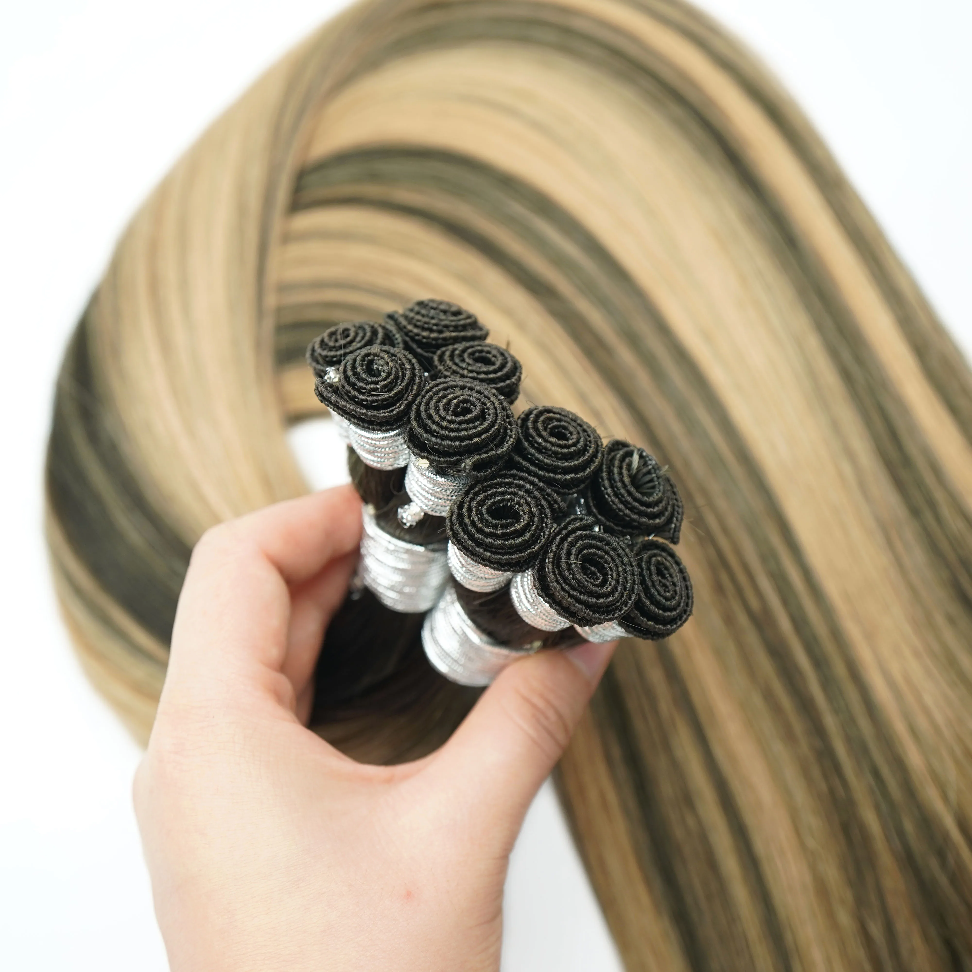 Double drawn full Cuticle Russian hair Genius wefts extension 12a grade Slavic hair stock hand tied weft 2.0