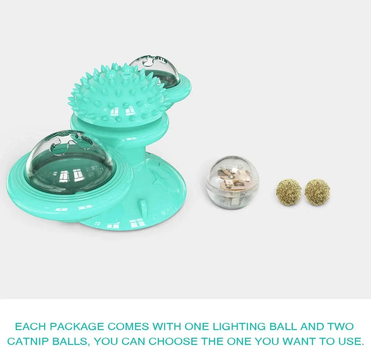 
Windmill Catnip Toy Funny Kitten Cat Toy Toothbrush Toy Massage Scratching Tickle with Suction Cup 