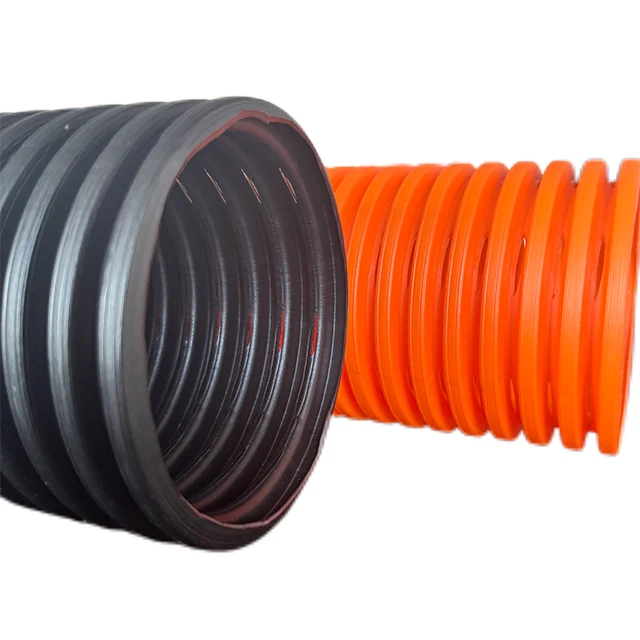 90mm HDPE Single Wall Corrugated PE Tube 50-160mm Drainage Pipe with Rubber Ring Connection for Agricultural Water 100m Length