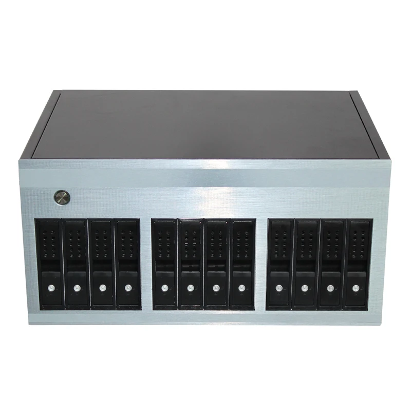 Mini server nas case large data storage 12 bays nas server case three 120mm fans