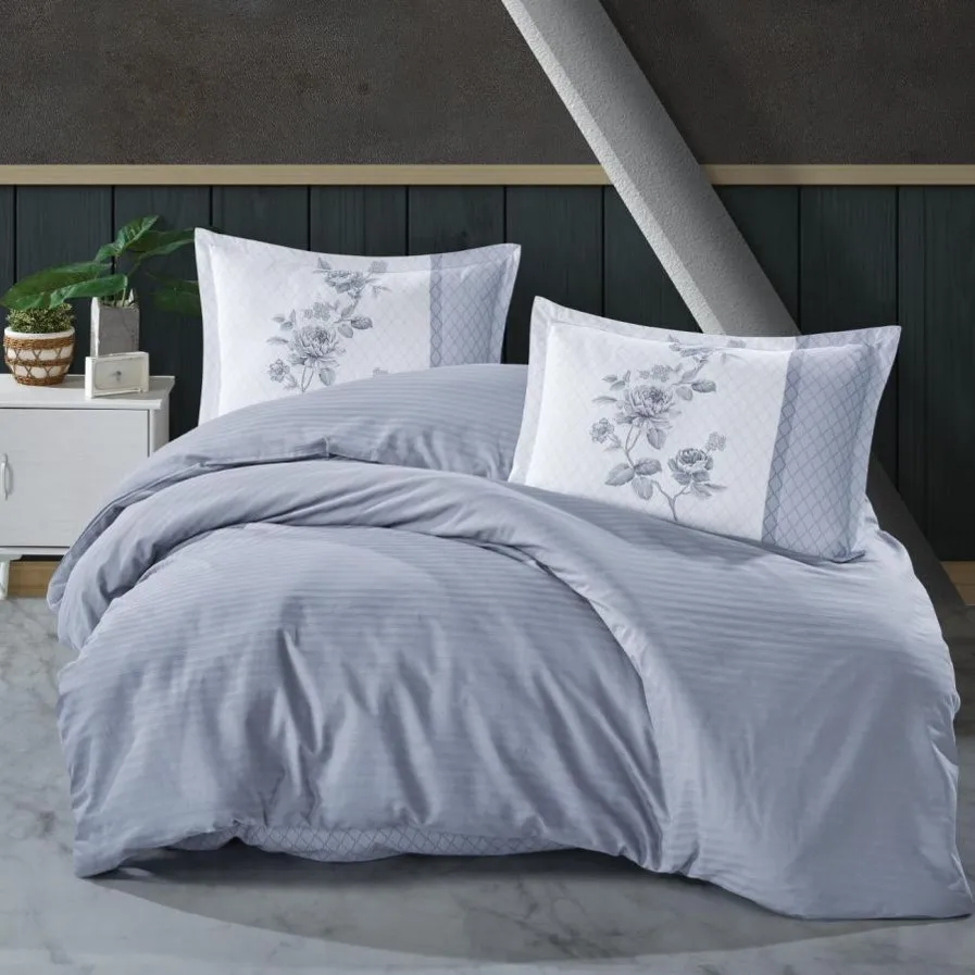 Fabrics Customized  Solid Pattern Dobby Bedding Sheet Set Comfortable Soft Satin Bedding Set for Home