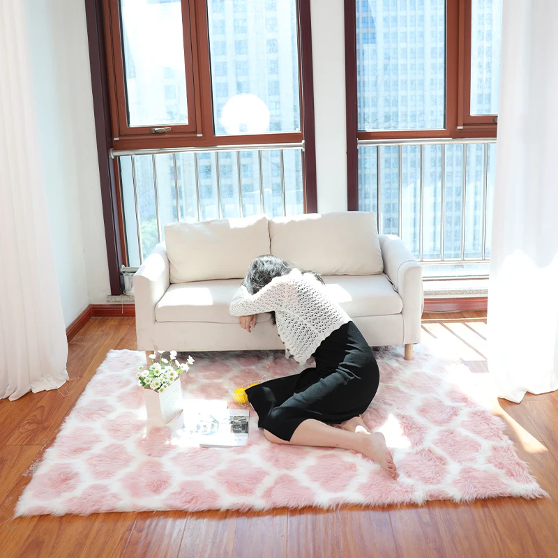 modern shaggy faux fur soft pink sheepskin rugs and carpets wool online outdoor fluffy carpets and rugs living room
