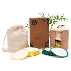16pcs set Reusable microfiber Bamboo Cotton Washable Facial Make Up Remover Makeup Clean Pads with mesh bag packing