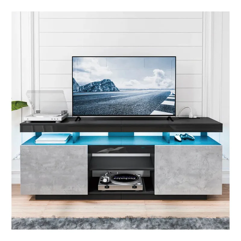 63 78 мультимедийная консоль современного дизайна с RGB-подсветкой и выходом подставкой для телевизора до 70 дюймов
