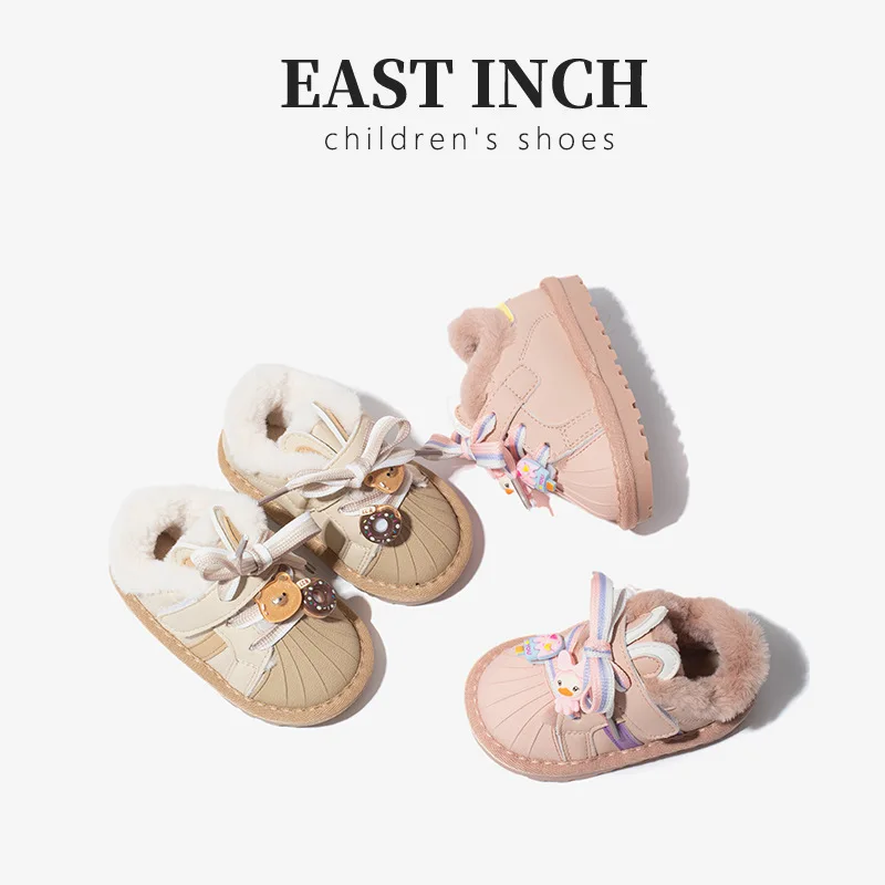 Wholesale New Outdoor Girls Cute Warm Kid Anti-Slip Cotton Snow Boots for Children