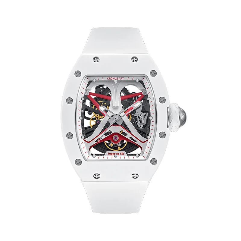 Carbon Luxe Watch for Men Visible mechanical movement- Top Brand Automatic Mechanical Skeleton Tourbillon Genuine Watch