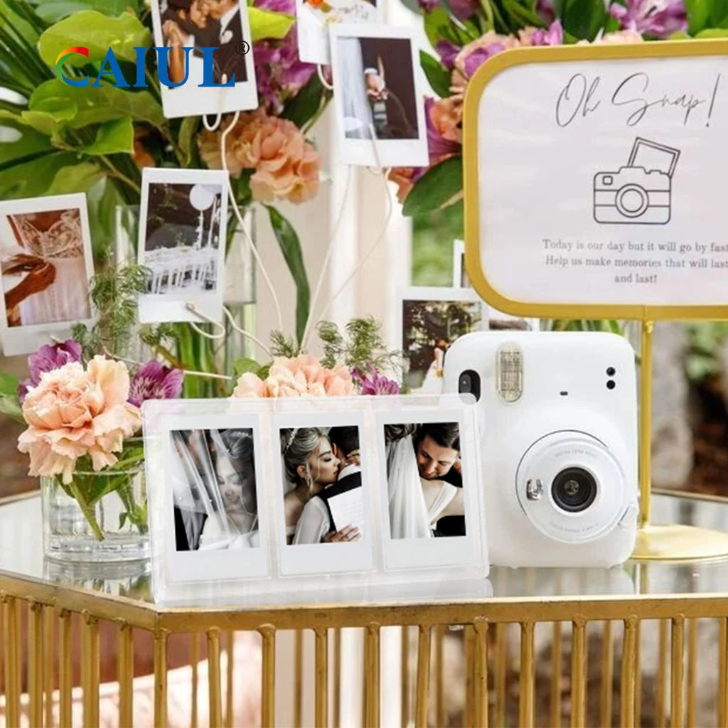 CAIUL 3 in 1 pocket instax mini film Acrylic picture frame photo card sleeves protector fujifilm instax mini frame