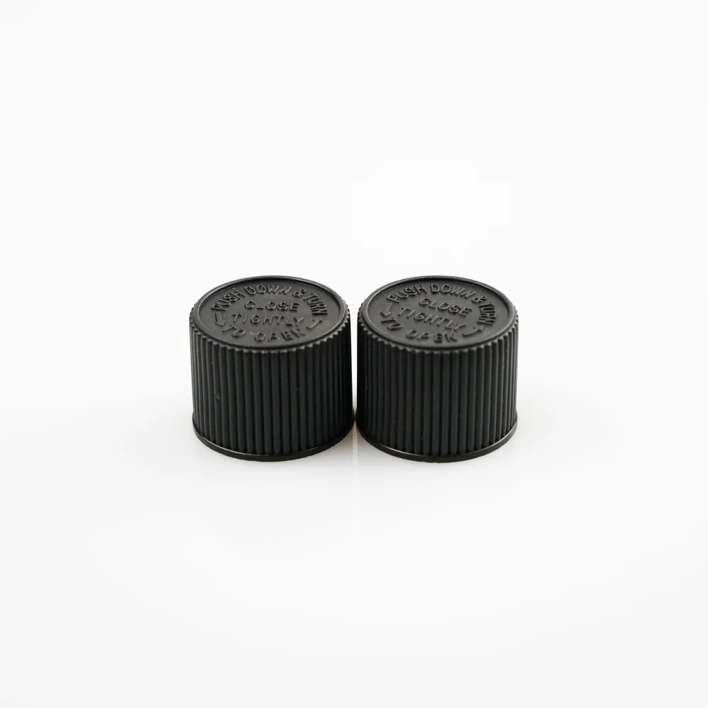 Custom color PP 18MM plastic child resistant lid childproof lid, 18 neck CRC plastic screw lid