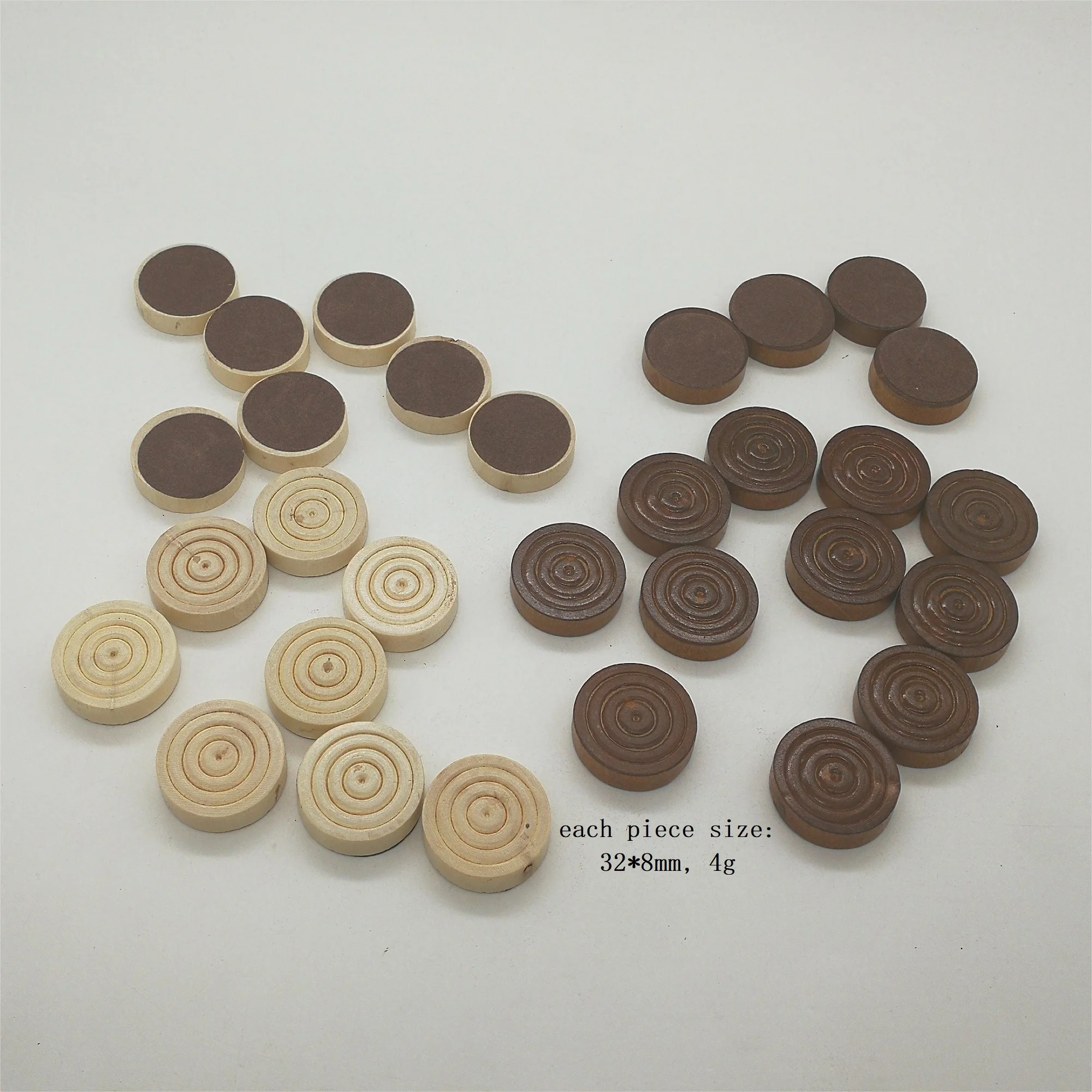 High Quality Custom Backgammon Accessories Solid Wood Checker Pieces For Chess Board Game