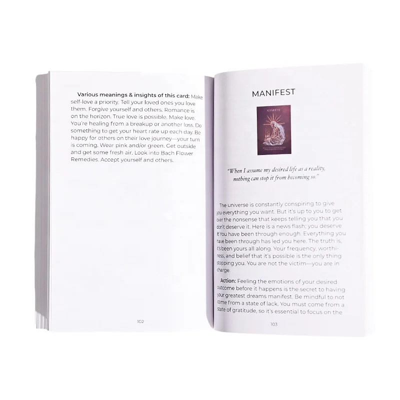 Custom Tarot Cards deck with Guidebook Tarot Cards Gold Foil Affirmation Cards