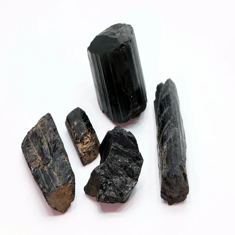 High Quality Natural Rough Stone Crystal Mineral Specimen Black Tourmaline Raw Stone