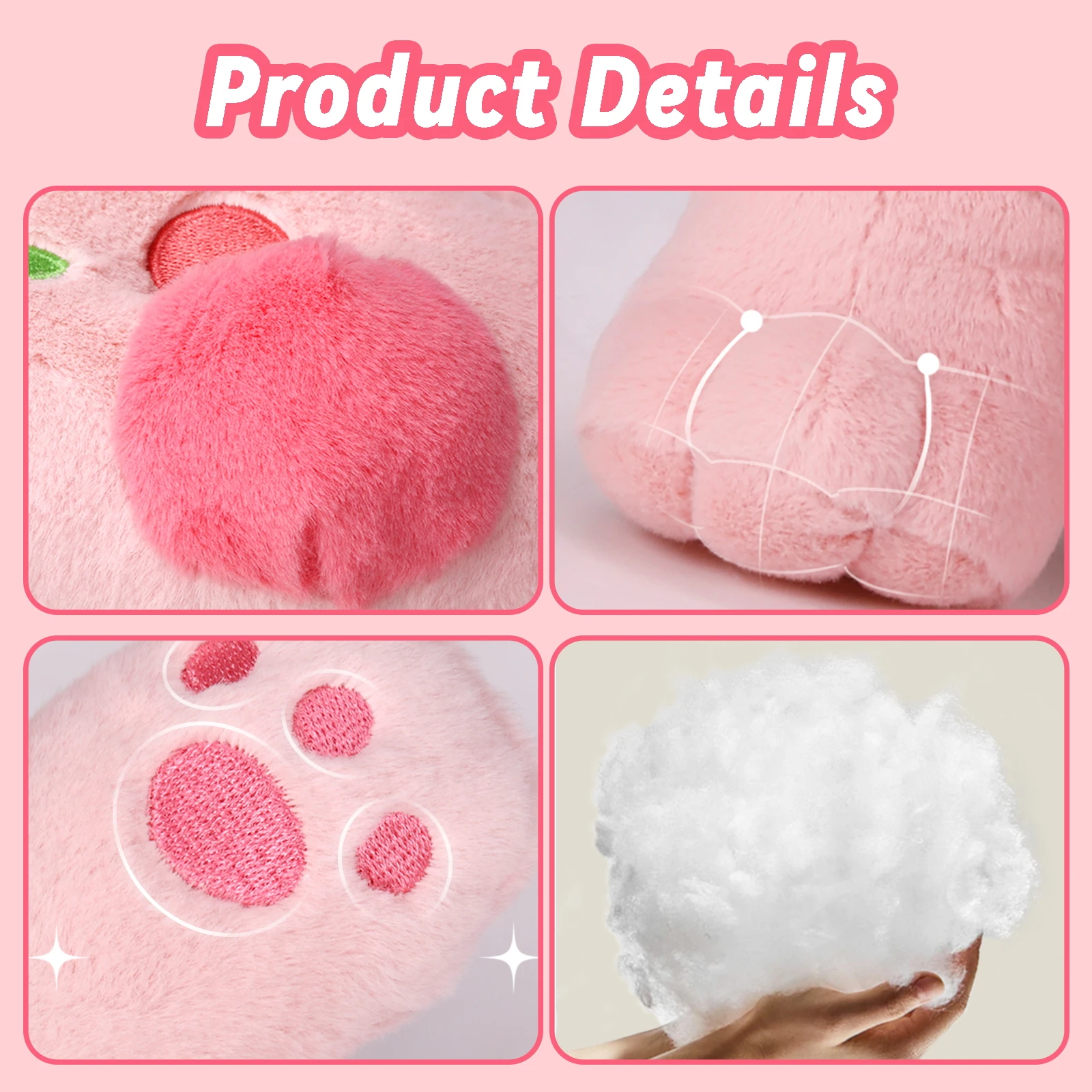 Original design anime IP patent Pink Peach Bear plush toy vary color squishy toy stuffed animals  gift
