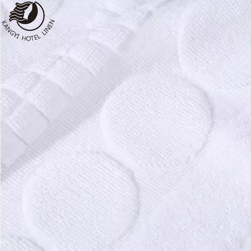 Hotel 100% Cotton 32S/2 White Plain Bath Mat Floor Mat Foot Towel