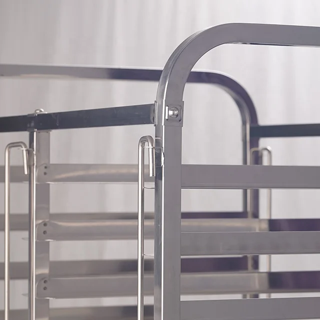 
Kitchen Restaurant Stainless Steel Ovens Bakery Movable Serving Baking Tray Rack Trolley For Food 