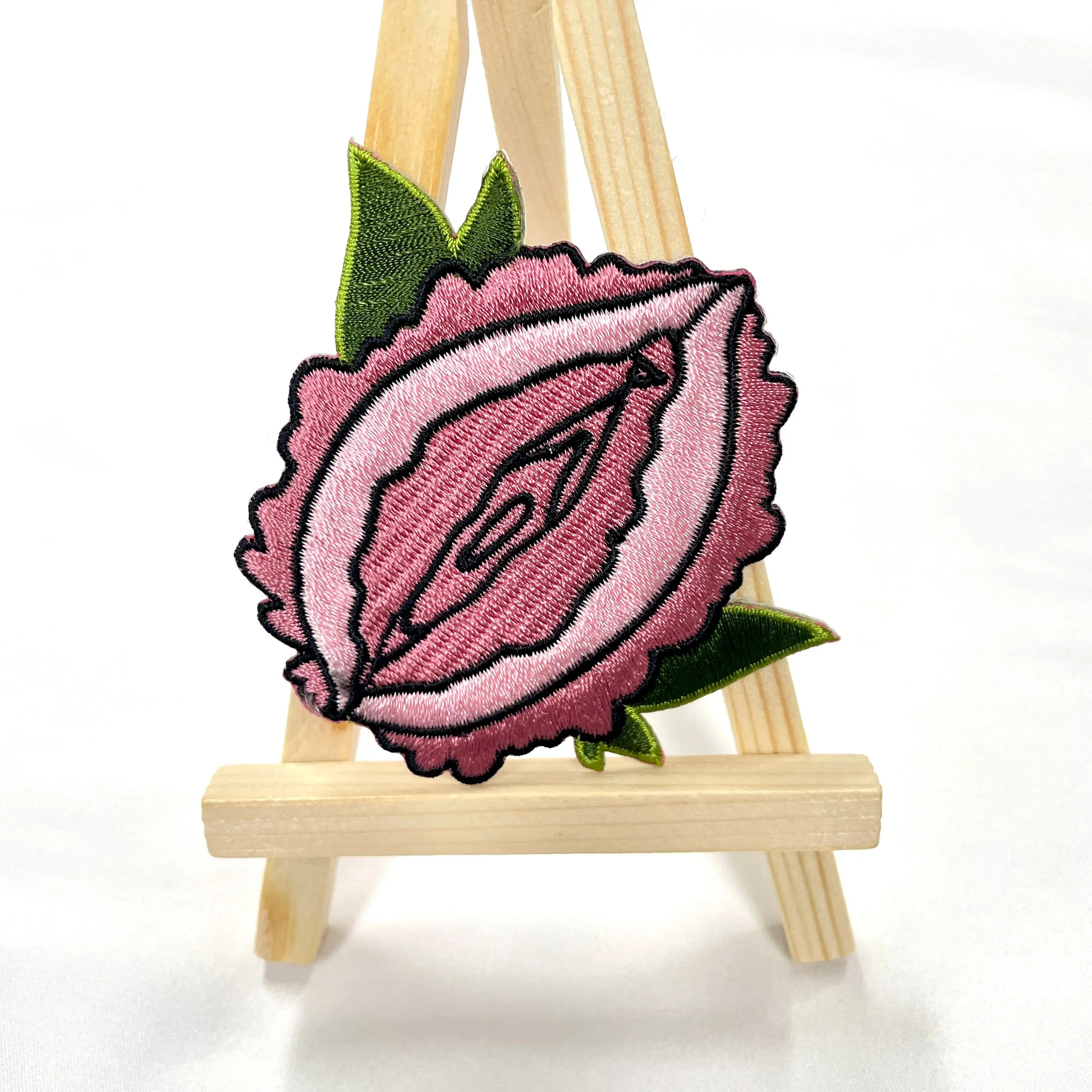 customize new design regular irregular graphics embroidered patches for man women children iron on backing for clothing