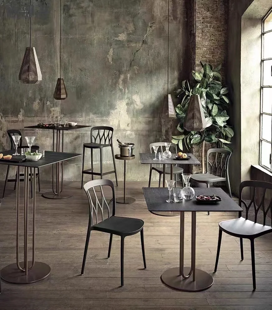 Dining chair outdoor stackable stool leisure homestay project single tourist scenic spot plastic chair