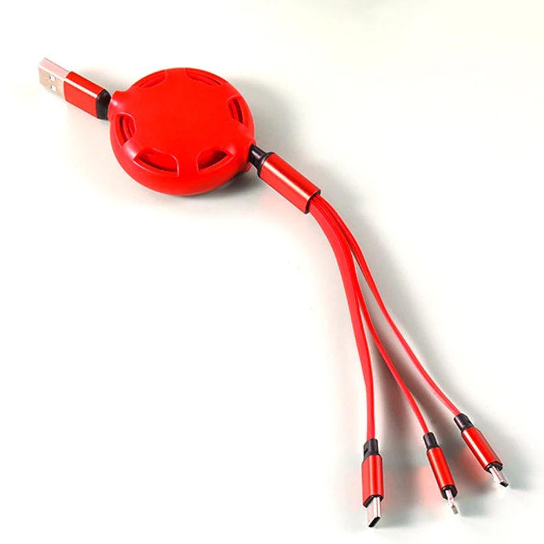 Высокое качество заказное лого подарок выдвижной шнур 3 в 1 взаимный обмен данными между компьютером и периферийными устройствами кабель многожильный провод для зарядки мобильного телефона выдвижной кабель для зарядки