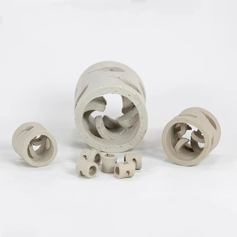 Acid Resistant Ceramic Random Packing 25mm Ceramic Pall Ring For Drying Tower Packing