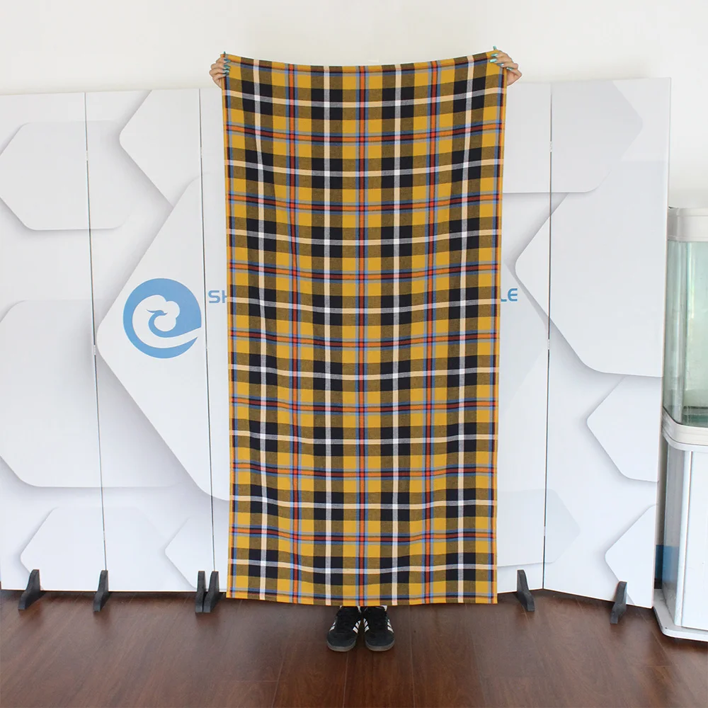 small quantity Cotton Flat Woven summer Gingham large custom premium beach towels