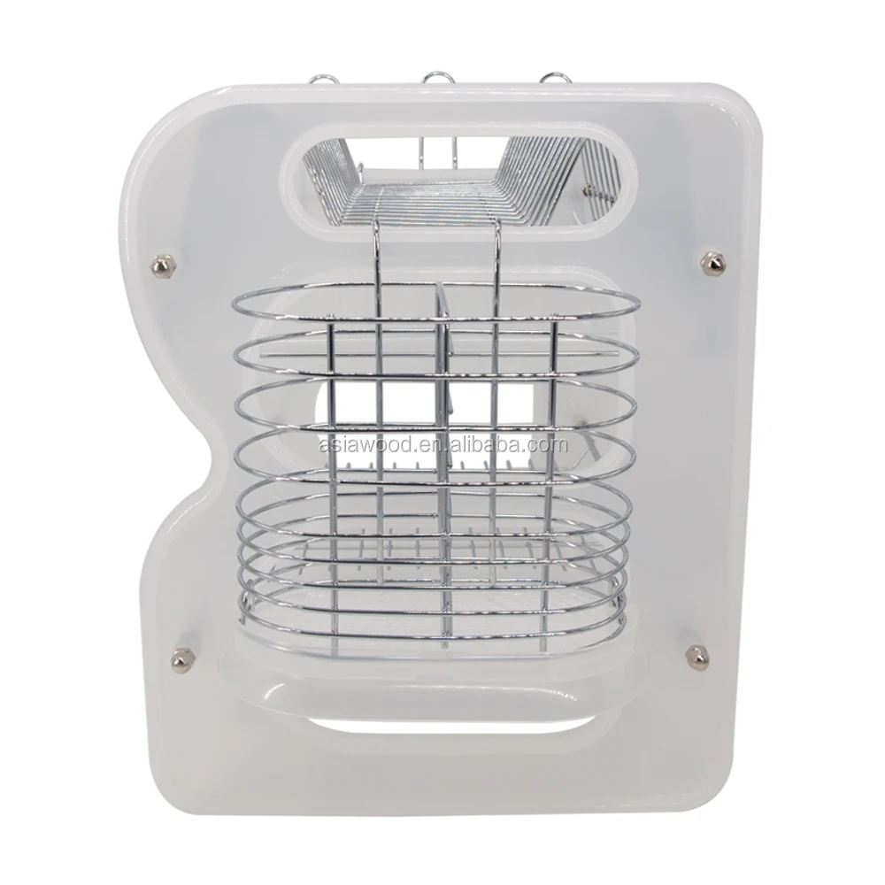 Double Layered Metal Iron Kitchen Dish Rack Chrome Wire Dish Drying Rack