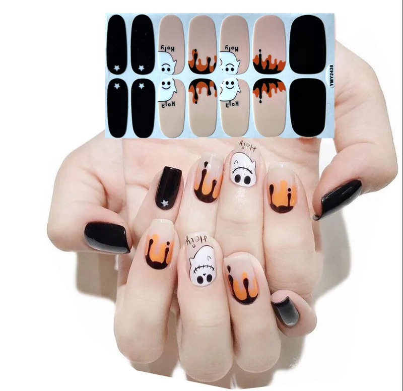 Happy Holiday Nail Paper Stickers Halloween Nail Stickers Decorative Nail paper stickers