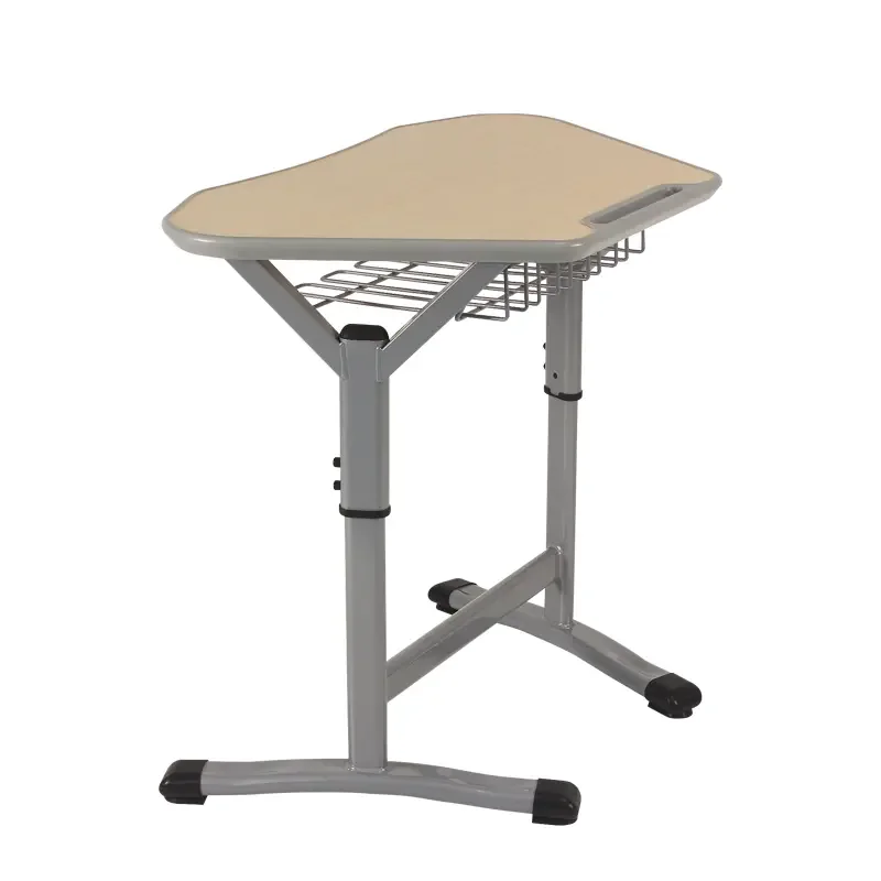 Classroom table and chair set college furniture manufacture trapezoidal shaped wooden school student desk