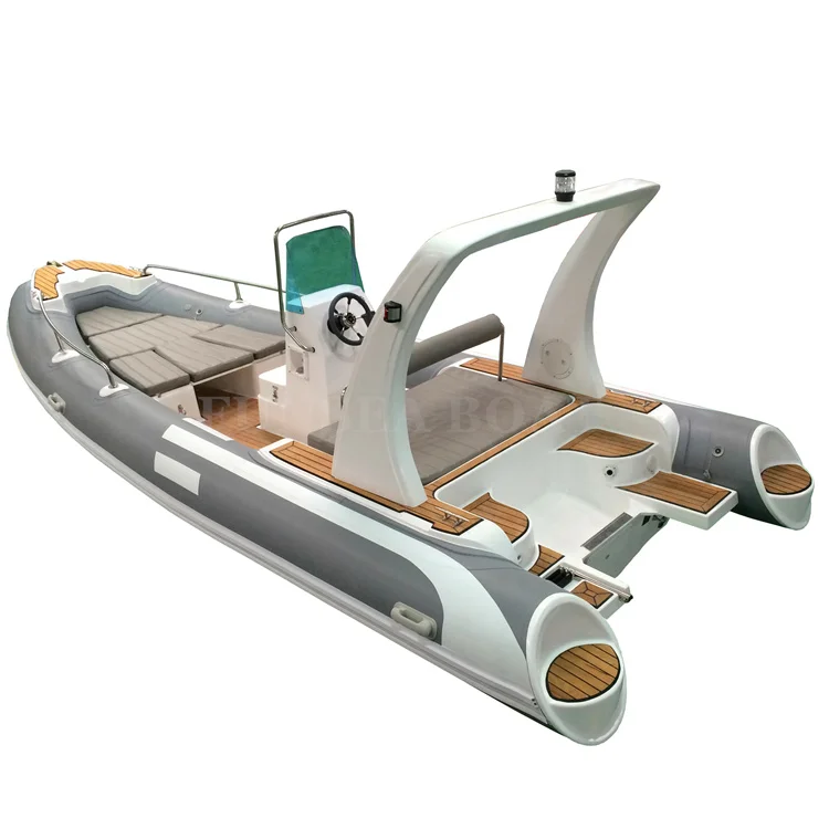 19ft 5.8 meter 6 person China PVC semi rigid rib inflatable pontoon steering racing dinghy power speed fishing boat