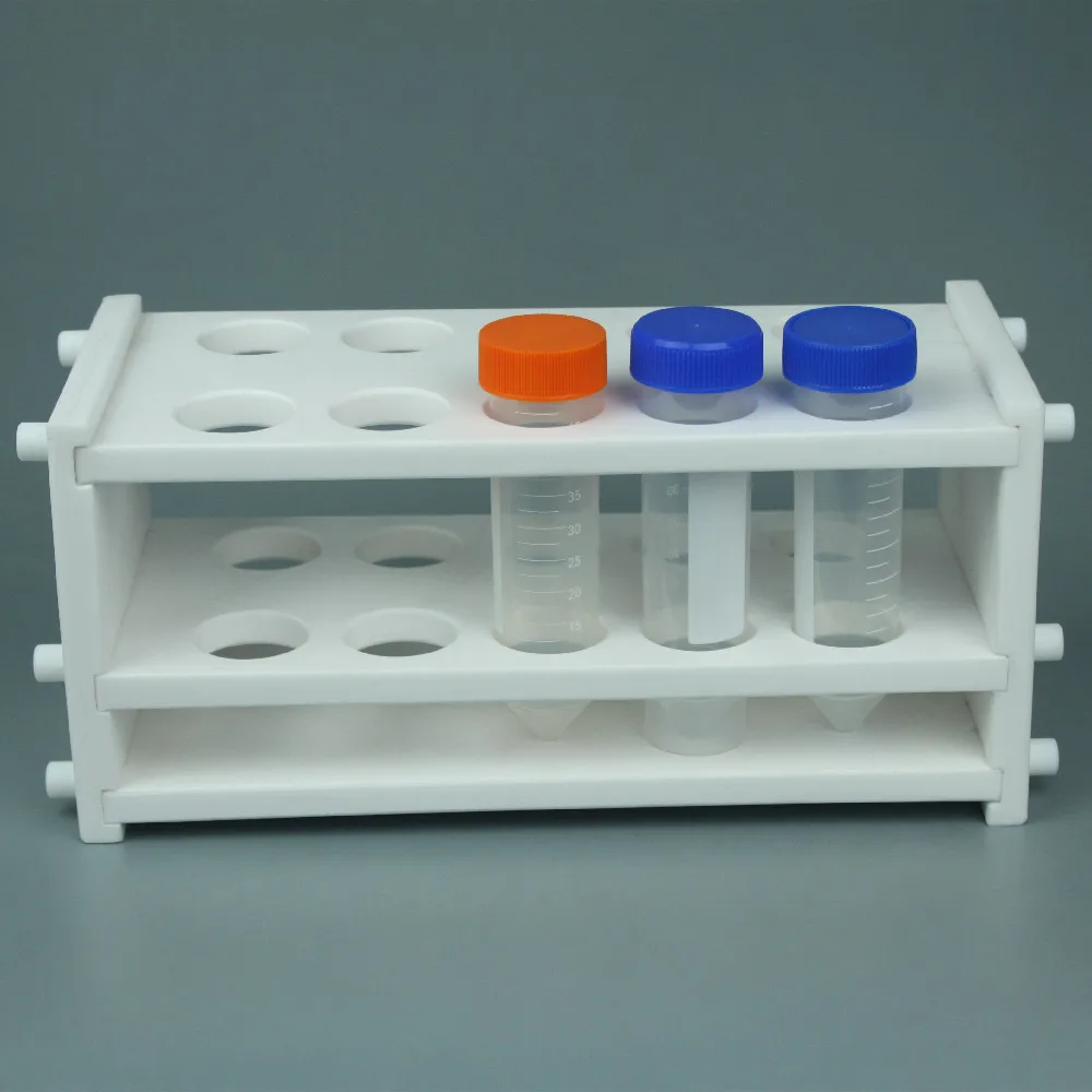 LAB PTFE Lab Test Tube Holder Pure White Test Tube Rack Shelf For Centrifugal Tube