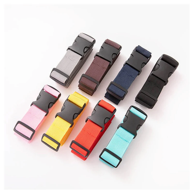 Custom Sublimated Print Logo Suitcase Strap With Tsa Lock Buckle Woven Nylon Pp Polyester Travel Luggage Belt Strap