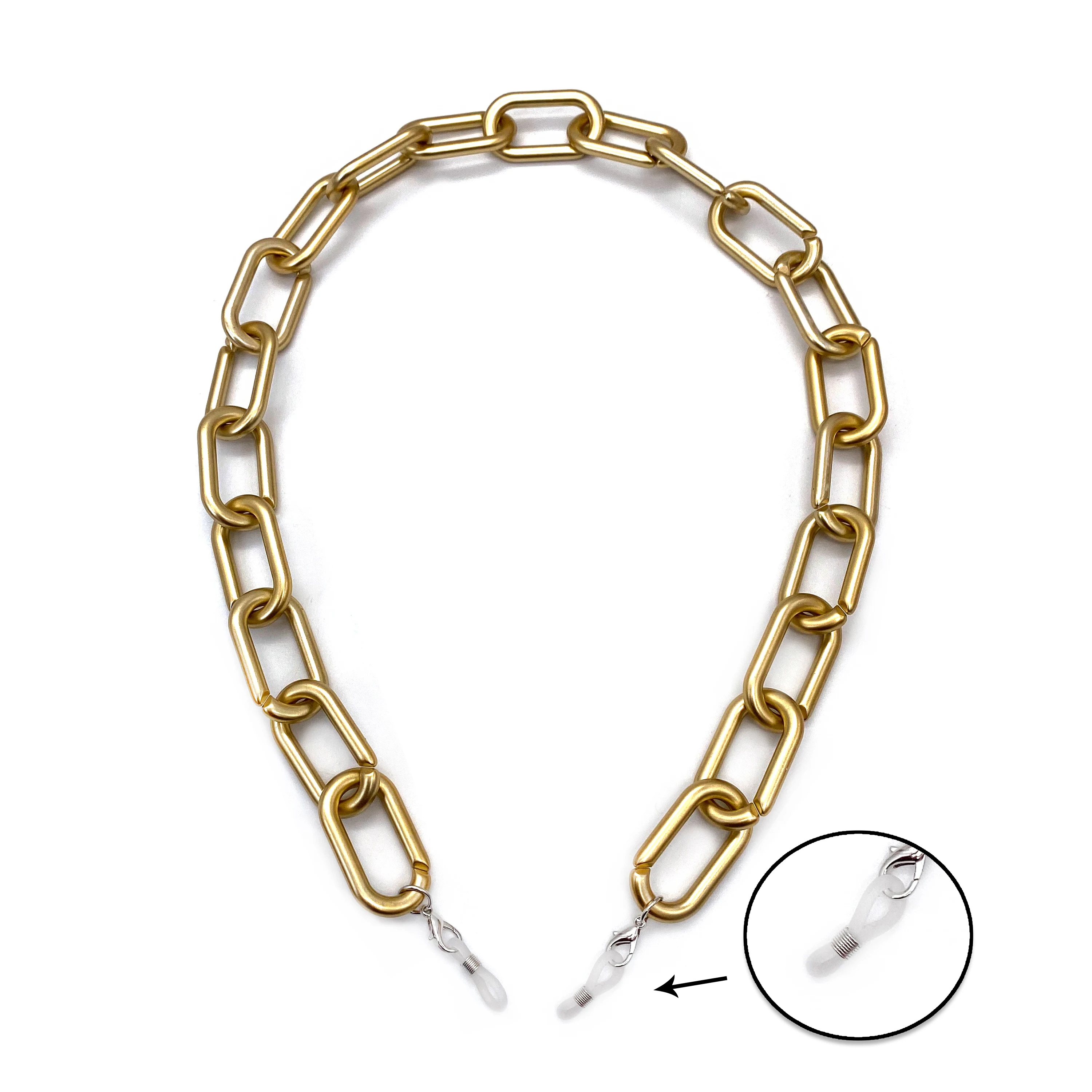 Fashion Beaded Thick Pure color simplicity Acrylic Hollow out glasses Chain