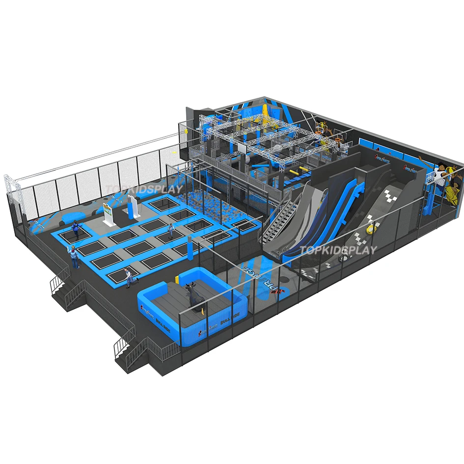 Commercial Business Plan Kids Indoor Trampoline Park Indoor Jump Trampoline Foam Pit With Ninja Course