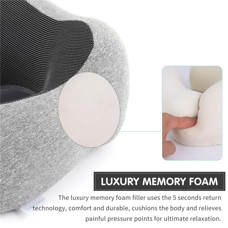 Travel Pillow 100% Pure Memory Foam Neck Pillow Memory Foam Travel Comfortable Breathable  Pillow Travel