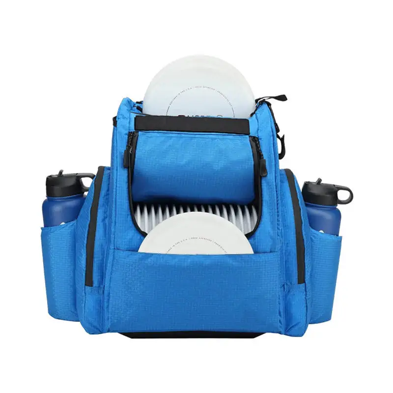 Polyester Sport Backpack for Disc Golf Waterproof Fitness Bags Flying Saucer Bagpack with Water Bottle Pouch Frisbee Storage Bag