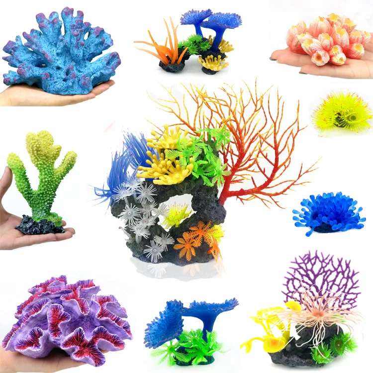 Wholesales Rock Marine Kit set Aquarium Decoration Resin Artificial Function Ceramic Coral Reef for Fish Tank
