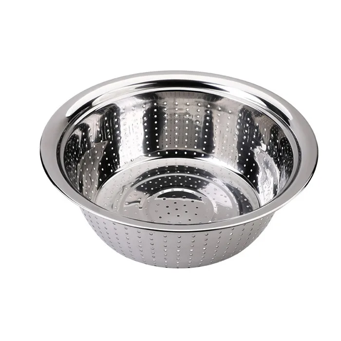Classic Salad Maker Bowl Drain Basin Basket and Washing Vegetables Fruits Multifunctional Stainless Steel Basin