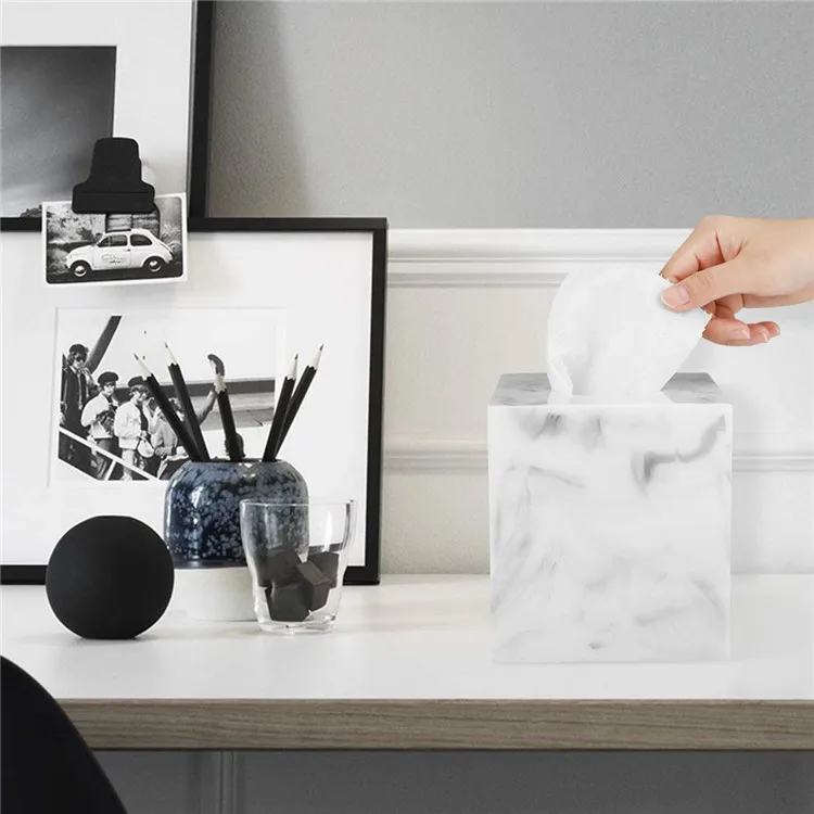 Bathroom Accessory Polyresin Tissue Holder Box Cover Bathroom Organizer With customized LOGO