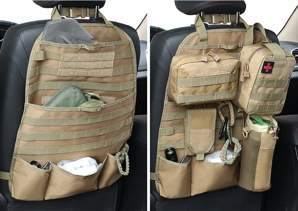 Car Back Seat Organizer Tactical Accessories Army Molle Pouch Multi-layer Storage Bag Military Outdoor Hunting Auto