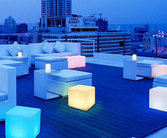 Waterproof Square Outdoor RGB Led Cube Chairs With Colors Changing Led Cube Chair Furniture