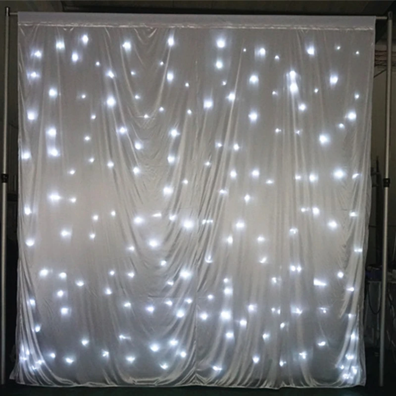 White Chiffon Backdrop DMX LED Star Cloth LED Star Curtain for Wedding Stage Concert